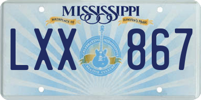 MS license plate LXX867