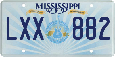 MS license plate LXX882