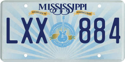 MS license plate LXX884