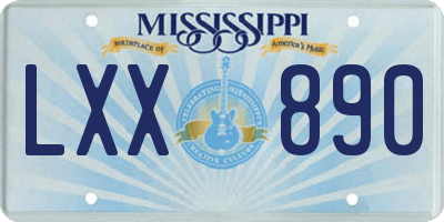 MS license plate LXX890