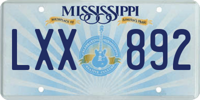MS license plate LXX892