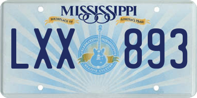MS license plate LXX893
