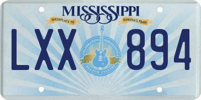 MS license plate LXX894
