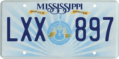 MS license plate LXX897