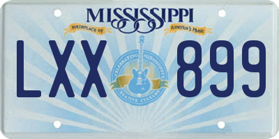 MS license plate LXX899
