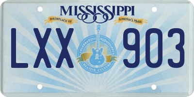 MS license plate LXX903