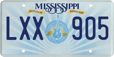 MS license plate LXX905
