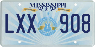 MS license plate LXX908