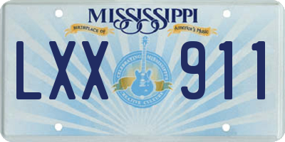 MS license plate LXX911
