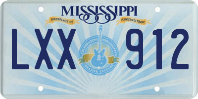 MS license plate LXX912
