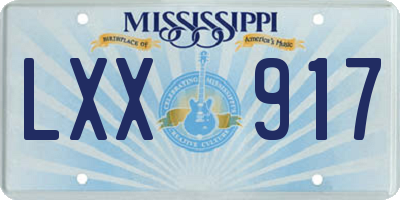MS license plate LXX917