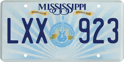 MS license plate LXX923