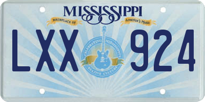 MS license plate LXX924