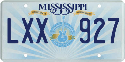 MS license plate LXX927