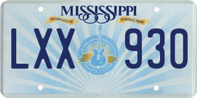 MS license plate LXX930