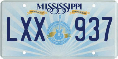 MS license plate LXX937