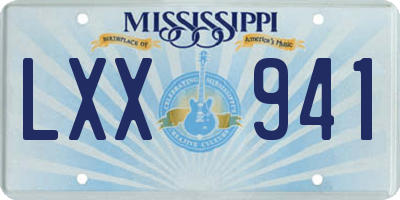 MS license plate LXX941