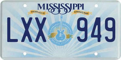 MS license plate LXX949