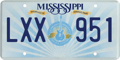 MS license plate LXX951