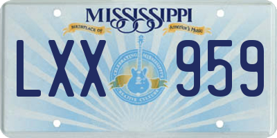 MS license plate LXX959