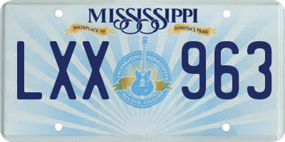 MS license plate LXX963