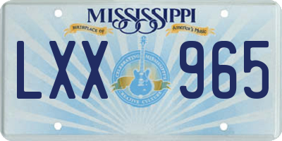 MS license plate LXX965