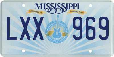 MS license plate LXX969