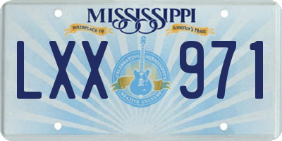 MS license plate LXX971