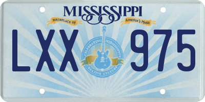 MS license plate LXX975