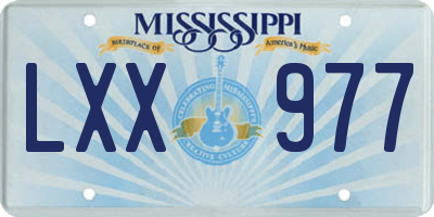 MS license plate LXX977