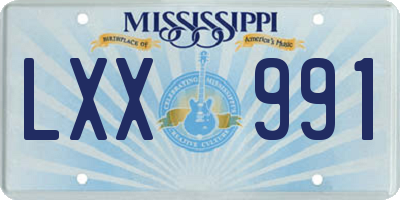 MS license plate LXX991
