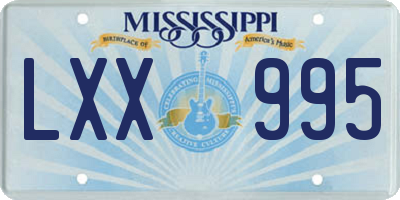 MS license plate LXX995