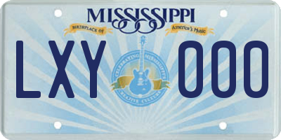 MS license plate LXY000