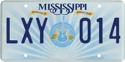 MS license plate LXY014