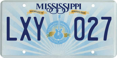 MS license plate LXY027