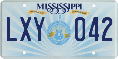MS license plate LXY042