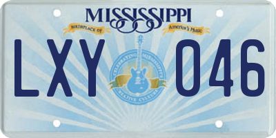 MS license plate LXY046