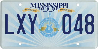 MS license plate LXY048