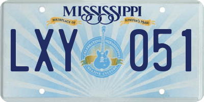 MS license plate LXY051