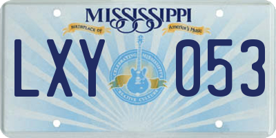 MS license plate LXY053