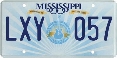 MS license plate LXY057
