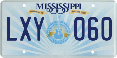 MS license plate LXY060