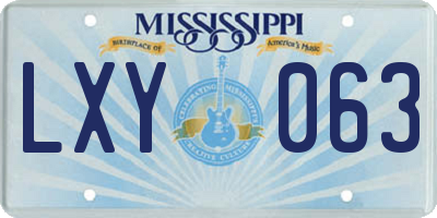 MS license plate LXY063