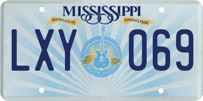 MS license plate LXY069