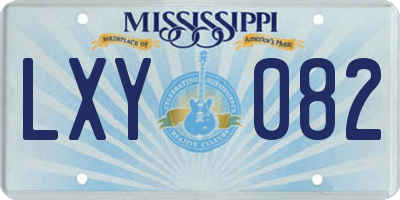 MS license plate LXY082