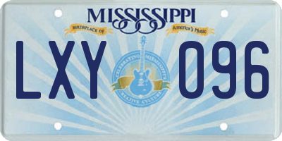 MS license plate LXY096