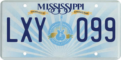 MS license plate LXY099