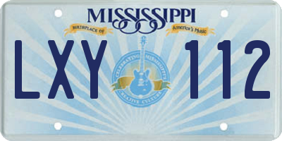 MS license plate LXY112