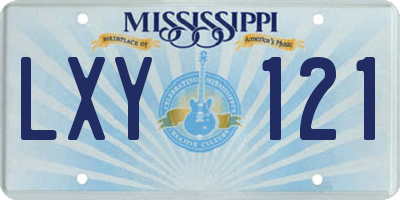 MS license plate LXY121