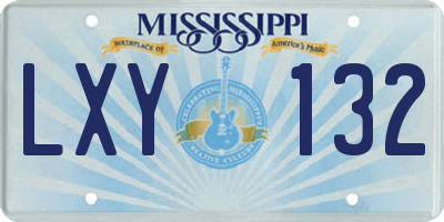 MS license plate LXY132